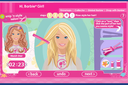 Barbie Games on Barbie Com S New Snip N Style Salon Game Grab Your Virtual Scissors